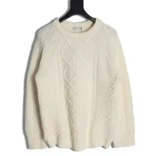 CD Dior 23FW suéter preppy con cremallera en el brazo