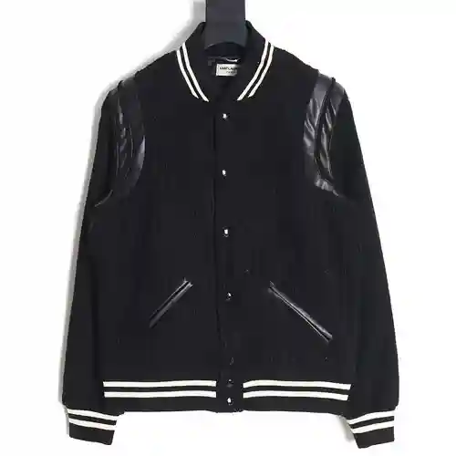 Chaqueta béisbol de tweed de lana SLP Saint Laurent