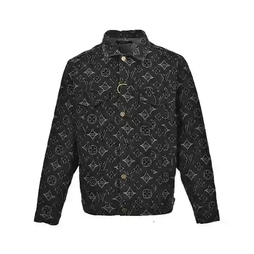 Chaqueta vaquera presbicia con estampado integral en jacquard LV/Louis Vuitton 23Fw