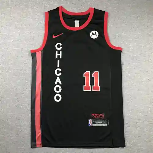 Bulls No. 11 DeMar DeRozan Black 24 Camiseta bordada de edición para fanáticos de nueva temporada