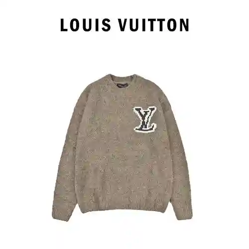 LV 23FW lana con logo reflejado en intarsia