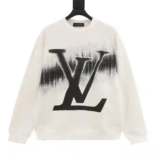 Sudadera con cuello redondo y estampado degradado de logo 1V