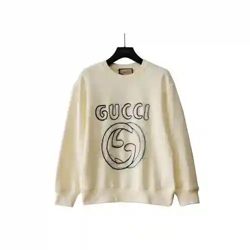 Sudadera de cuello redondo con patrón de dibujo a lápiz nuevo de G*cci