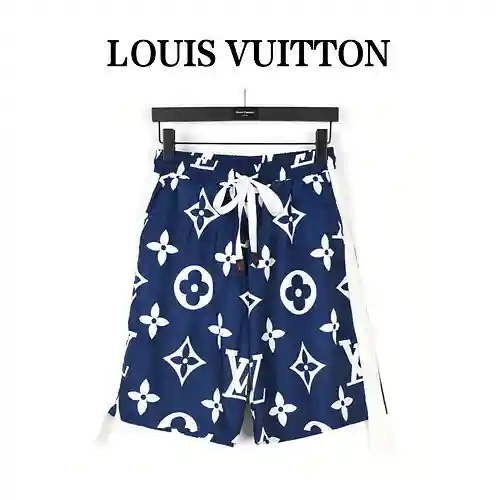 LV/Louis Vuitton 22ss pantalones cortos con cintas de flores estampadas en toda la prenda