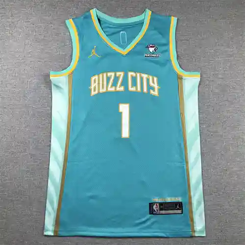 Hornets No. 1 LaMelo Ball Green 24.a temporada City Edition Jersey