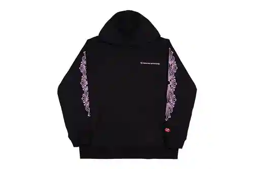 CH/Cro Heart Unicorn Arm Sudadera con capucha estampada en sánscrito rosa, el mismo estilo para homb
