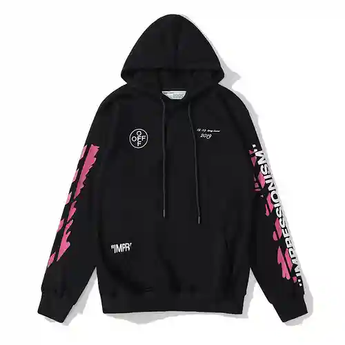 O*FF-W*HITE C/O VIRGIL ABLOH Sudadera con capucha con estampado de flechas pintadas con lápiz labial