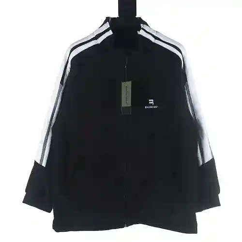 Balenciaga BLCG chaqueta polar con cuello alto y bloques de color bordados con letras