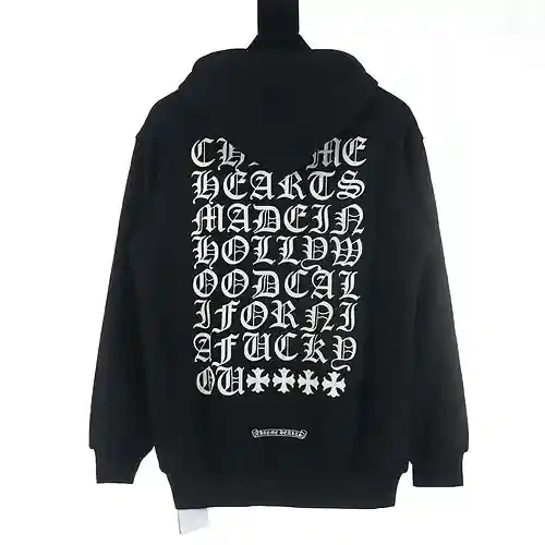 Kroxin CH 2023fw chaqueta con capucha y cremallera con estampado sánscrito en la espalda