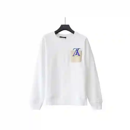 Sudadera con cuello redondo y estampado de letras con bolsillo LV/Louis Vuitton