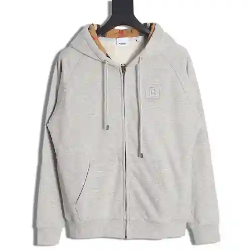 Burberry BBR 22FW B sudadera con capucha y cremallera a cuadros estándar