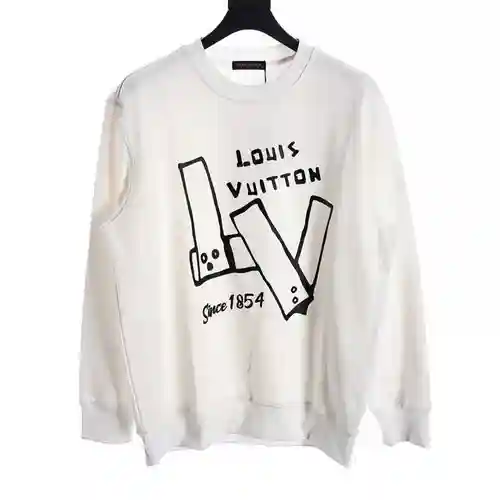 sudadera LV con estampado de bloques de construcción y cuello redondo