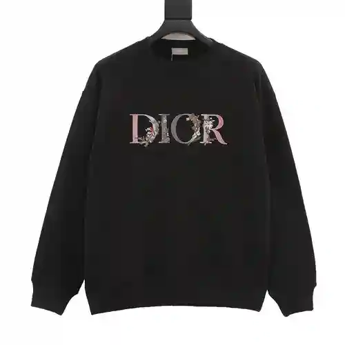 CD 23Fw sudadera con cuello redondo y letra floral degradada bordada
