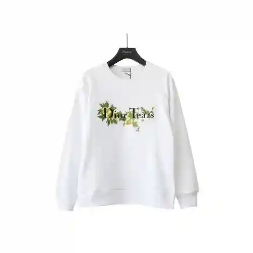 Sudadera con cuello redondo y bordado tridimensional con logo floral CD/Dior CD