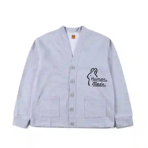 Cárdigan tipo sudadera con estampado de conejito hecho por humanos