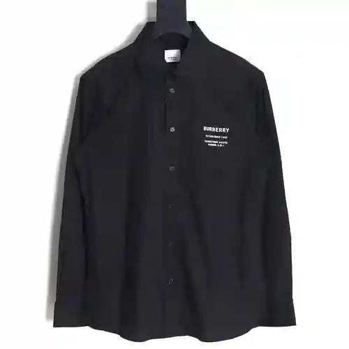 Burberry Camisa de manga larga con letras estampadas de silicona y bolsillo BBR 22SS