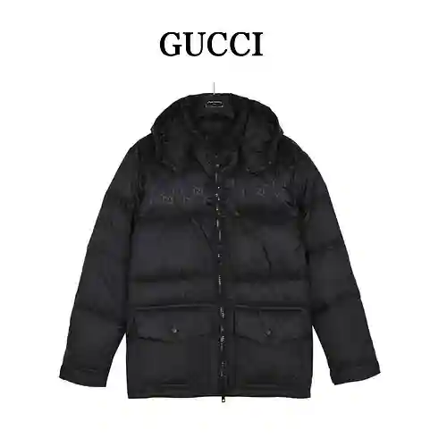 Plumífero de nailon Gu*cci/Gucci 23Fw con inserciones GG