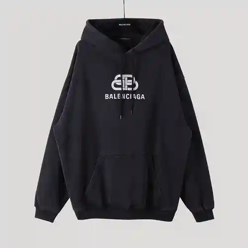 Sudadera con capucha BLCG/Balenciaga con cierre desgastado pesado, mismo estilo para hombres y mujer
