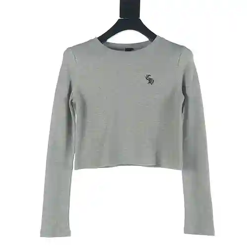 Camiseta de manga larga con bordado de gofres Crow Heart CH 23FW