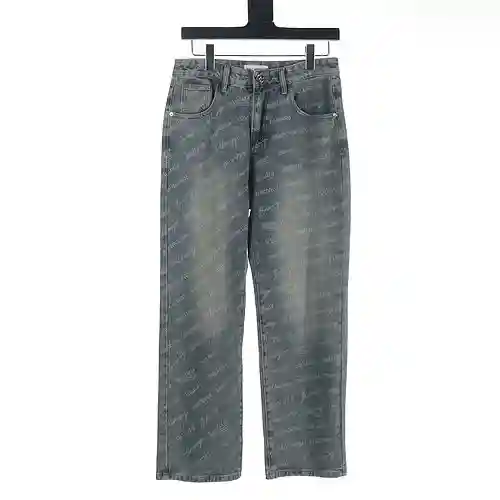 Balenciaga BLCG 23Fw Coke bombardeo jeans de mezclilla con estampado completo