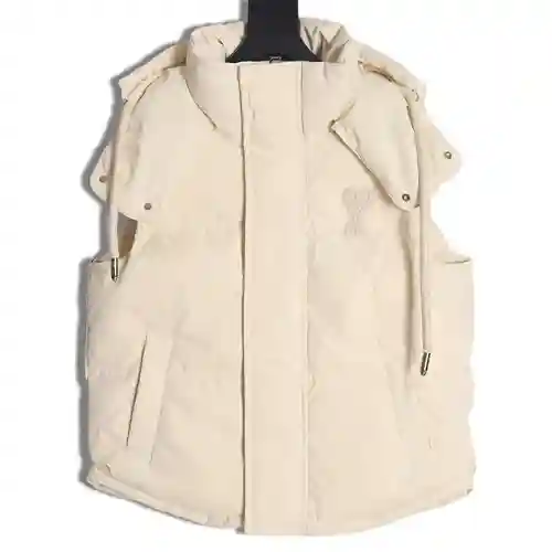 AMI*RI 23FW chaleco de plumas con cuello alto y silueta de amor serie cápsula limitada