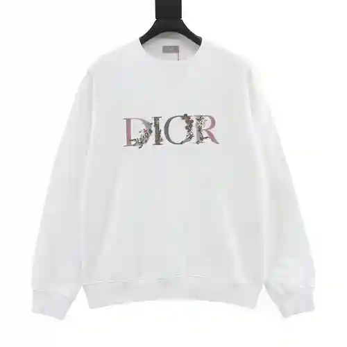 CD 23Fw sudadera con cuello redondo y letra floral degradada bordada