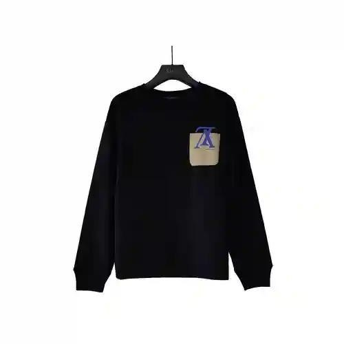 Sudadera con cuello redondo y estampado de letras con bolsillo LV/Louis Vuitton