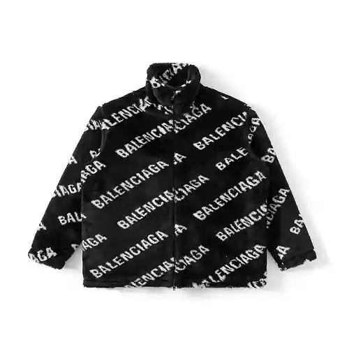 BLCG/Balenciaga chaqueta acolchada de lana de cordero con estampado completo y estampado completo en