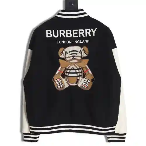 Chaqueta de béisbol con logo de oso bordado clásico de BBR/Burberry