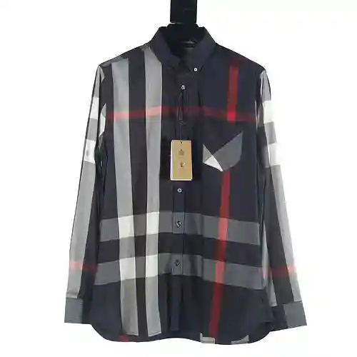 Burberry BBR 23Fw camisa clásica de manga larga a cuadros grandes