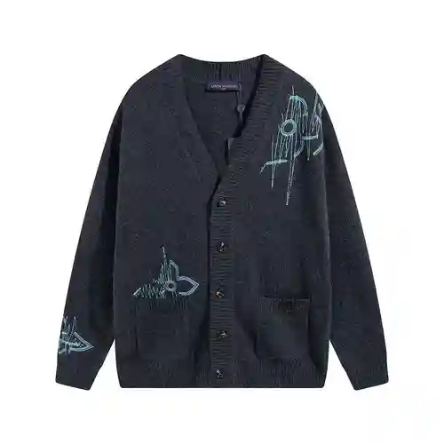 LV Louis 2023FW nuevo cárdigan bordado de lana FREQUENCY