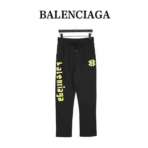 Pantalón casual de algodón con estampado de cinta adhesiva BLCG/Balenciaga 23Fw
