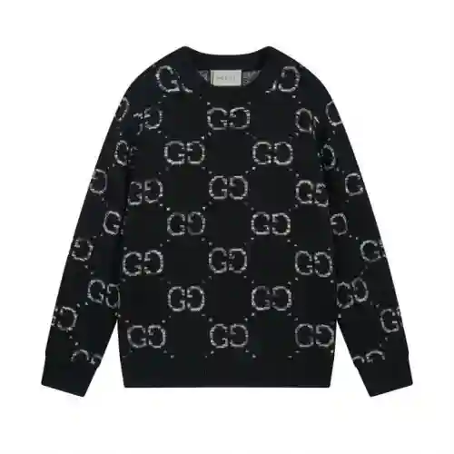 G * cci/Gucci 23F nuevo suéter casual de cuello redondo de jacquard con estampado degradado, mismo e