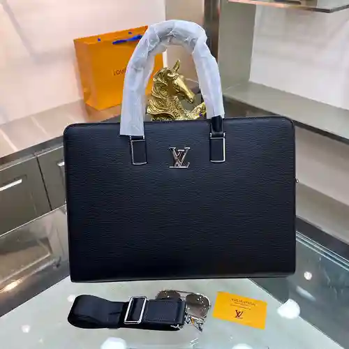 Maletín LL para hombre, fabricado en cuero original importado de primera calidad, versión réplica de