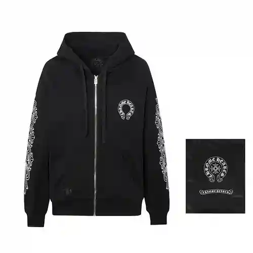 Chaqueta tipo cárdigan con cremallera y estampado CH/Cro Heart Horseshoe, mismo estilo para hombres 