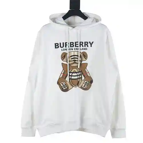 Burberry sudadera con capucha y osito de peluche bordado BBR