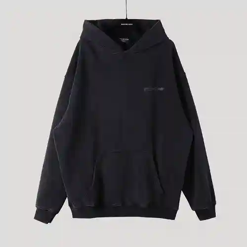BLCG/Balenciaga Sudadera con capucha lavada con letras de cinta pesada, el mismo estilo para hombres