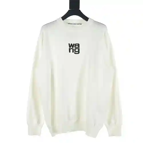 AW/Alexander Wang ADW 23Fw suéter con cuello redondo y letras bordadas