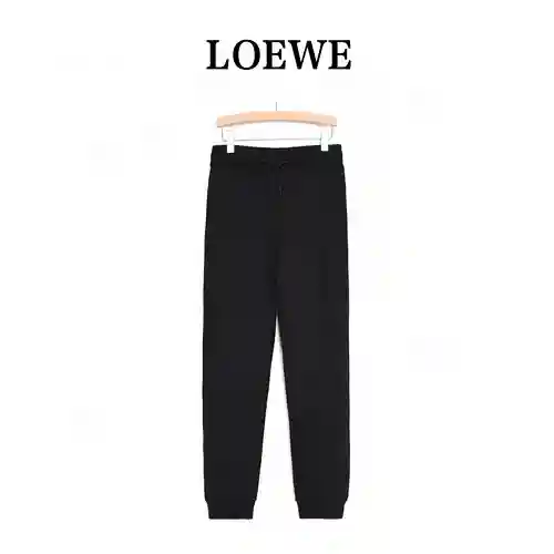 Loe*we/Luo Yiwei pantalones oscuros de polar con logo en relieve