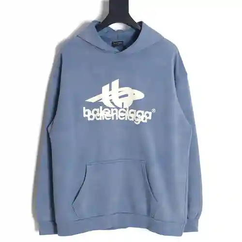 BLCG Balenciaga 23Fw sudadera con capucha y logo de letras superpuestas