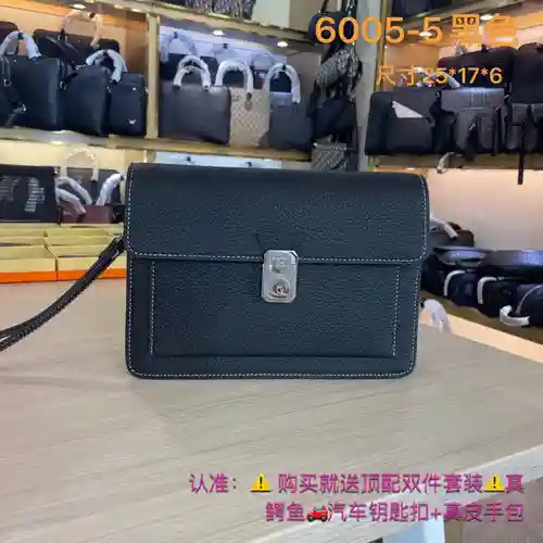 Bolso de mano para hombre Her@mès, fabricado en piel de vacuno original importada, alta calidad, ent