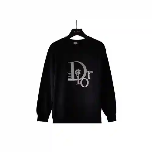 Sudadera CD 23 nuevo estilo de rizo de cuello redondo para hombre y mujer con bordado de hilo dorado