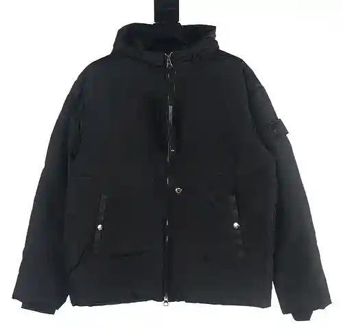 Chaqueta de plumas negra con logo Ghost Shadow de ST/Stone Island