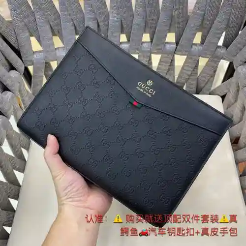 Bolso de mano GUCC para hombre, elaborado en piel vacuna original importada, alta calidad, entrega e