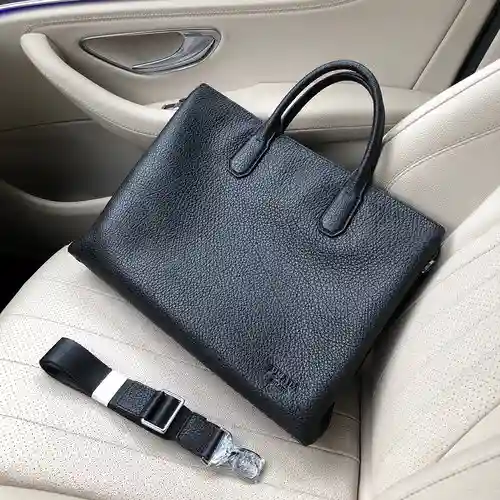 Maletín PRA@DA para hombre, fabricado en cuero original importado de primera calidad, versión réplic