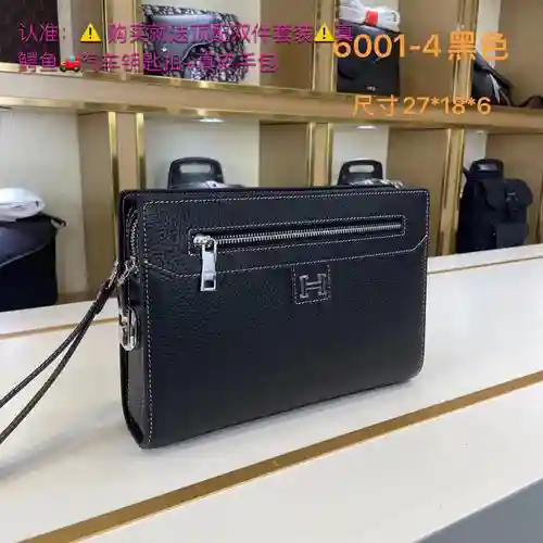 Bolso de mano para hombre Her@mès, fabricado en piel de vacuno original importada, alta calidad, ent