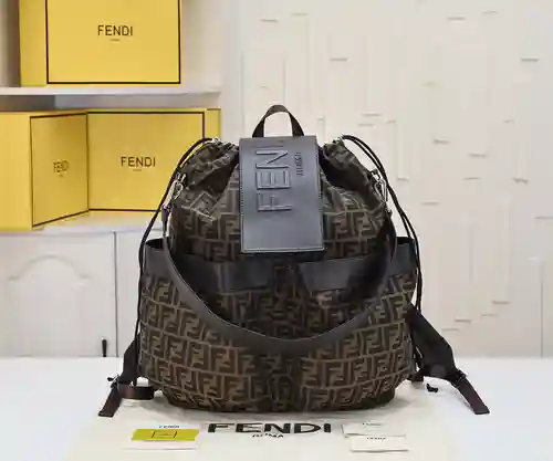 Mochila para hombre FEN @ DI hecha de cuero de vaca Original importado bolsa de regalo de alta calid