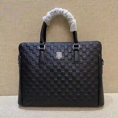 Maletín para hombre LL, fabricado en cuero original importado de primera calidad, versión réplica de