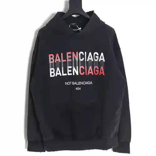 BLCG/Balenciaga 23Fw sudadera con capucha desgastada con letra fantasma