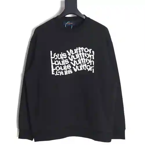LV/Louis Vuitton Sudadera con cuello redondo y letras irregulares